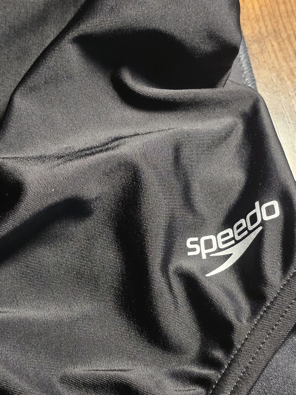 Speedo Black Women Swim Suit One Piece with White Logo